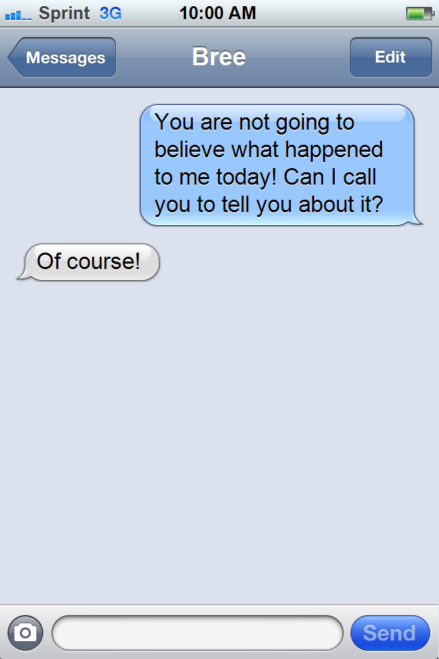 transition message