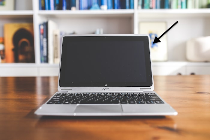 laptop on table